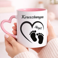 Egyedi bögre Keresztanyáknak névvel és szerkeszthető mintával