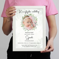 Személyre szabható keresztszülői emléklap fotóval - névre szóló keresztelői ajándék
