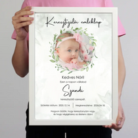 Személyre szabható keresztszülői emléklap fotóval - névre szóló keresztelői ajándék