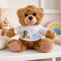 Plüss maci fényképes pólóban állat figurával