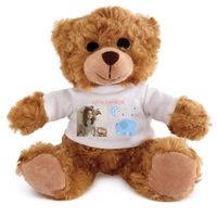 Plüss maci fényképes pólóban állat figurával