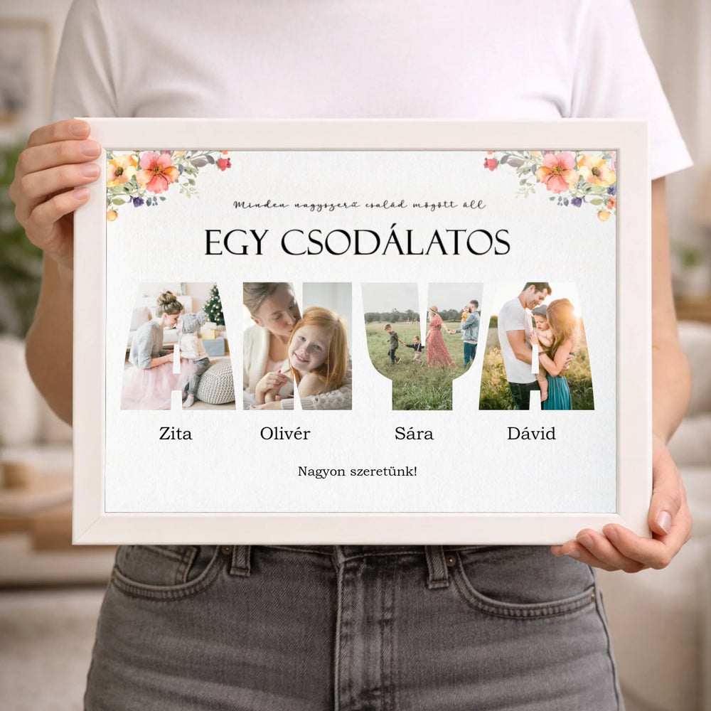 Csodálatos anya - 4 képes személyre szabható falikép