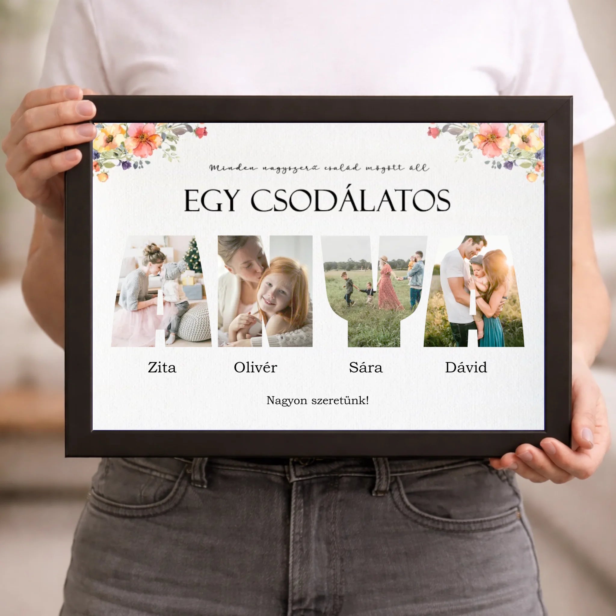 Csodálatos anya - 4 képes személyre szabható falikép