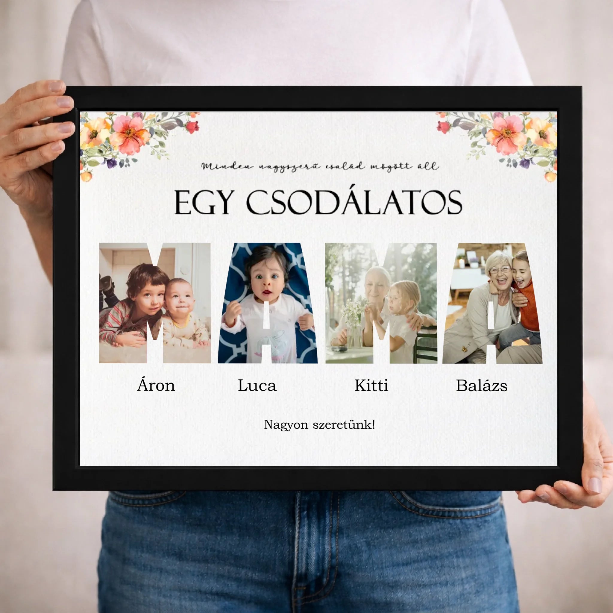 Csodálatos mama - 4 képes személyre szabható falikép