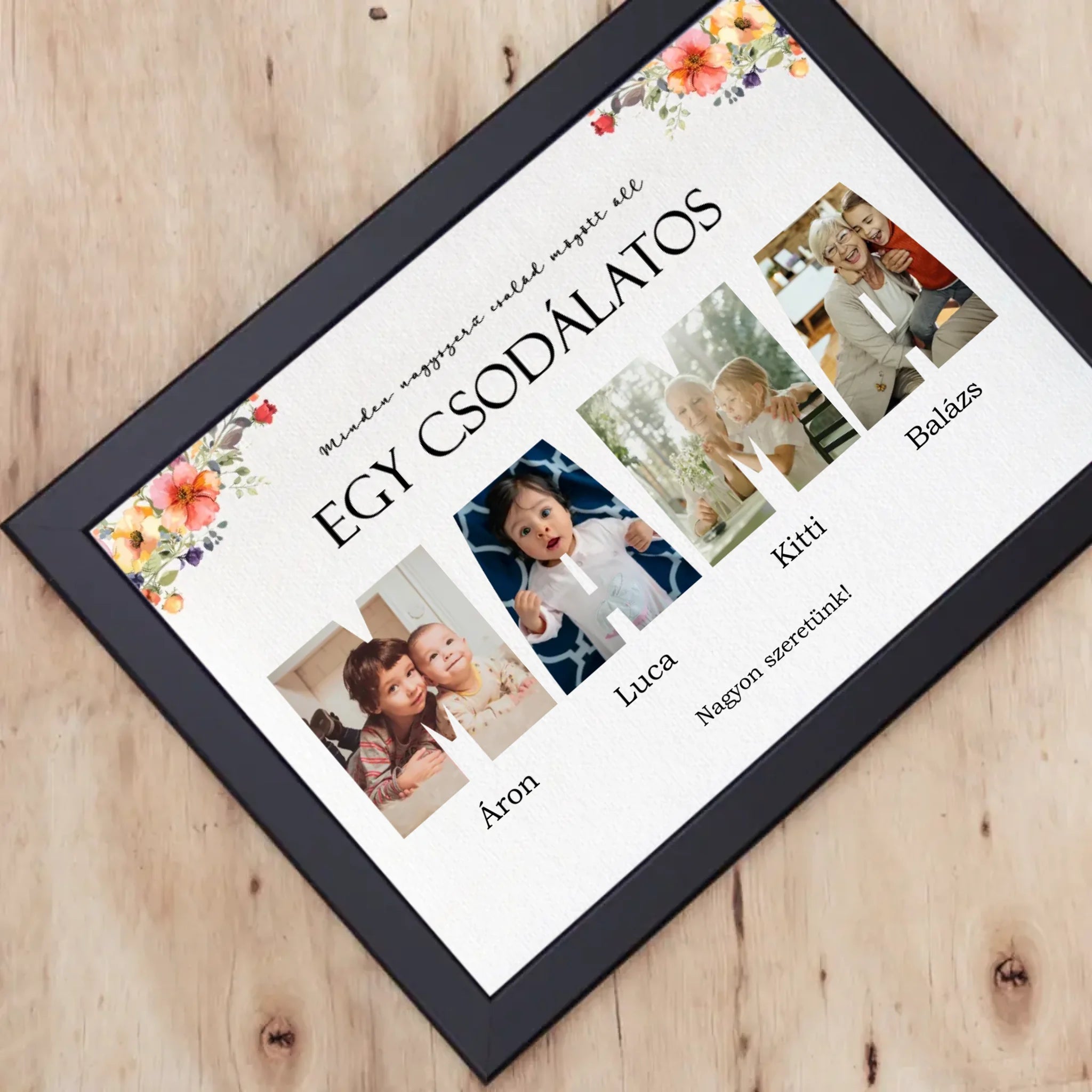 Csodálatos mama - 4 képes személyre szabható falikép