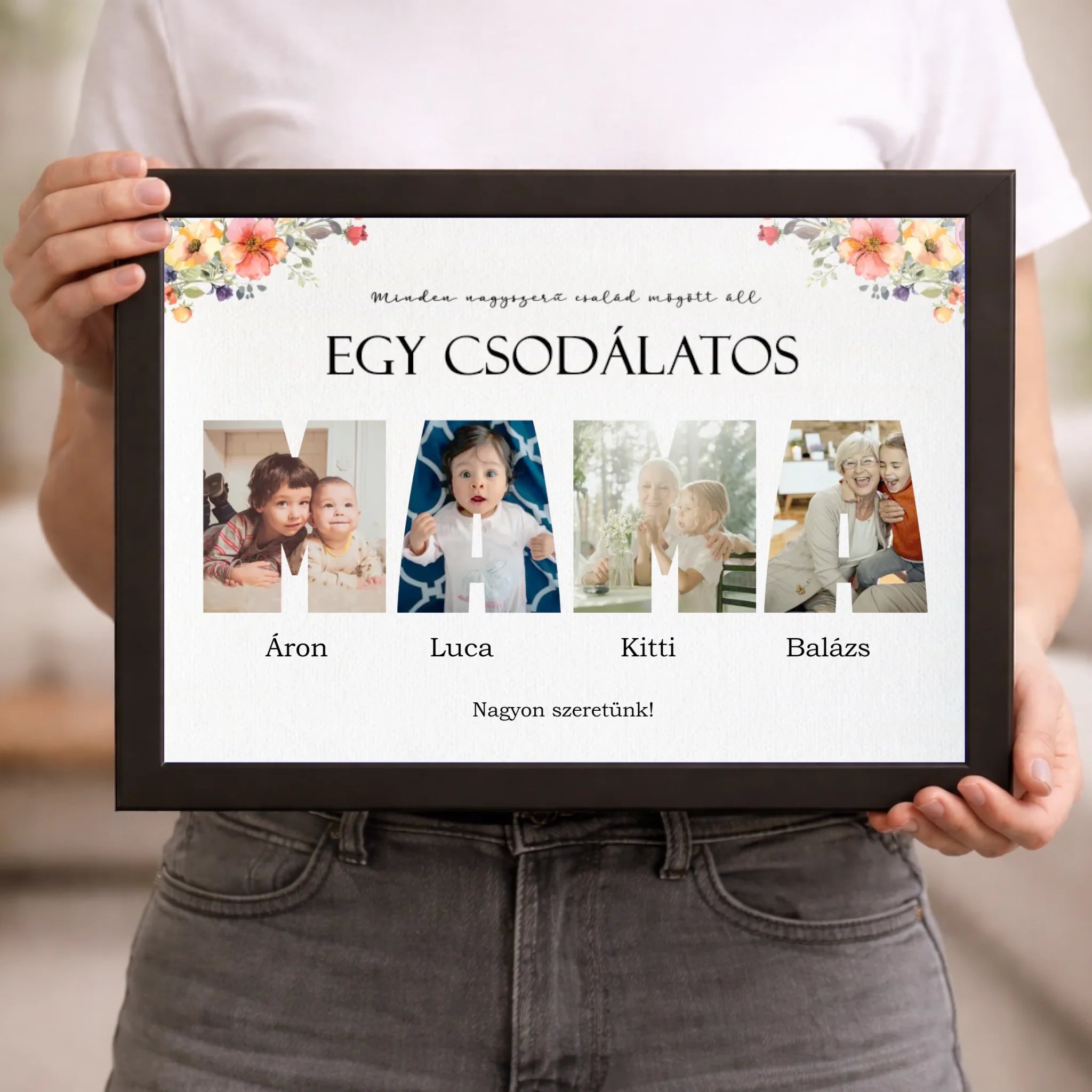 Csodálatos mama - 4 képes személyre szabható falikép