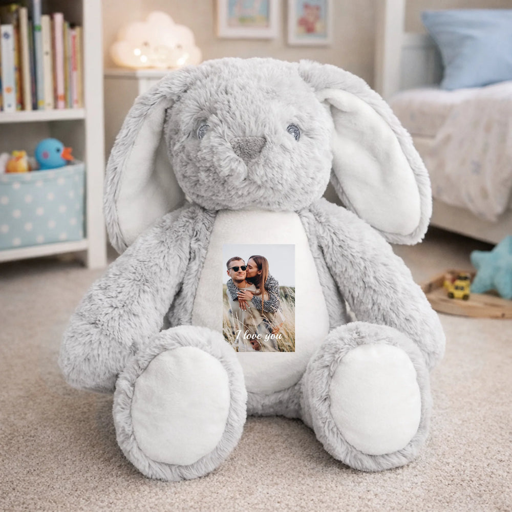 Plüss nyuszi fényképes pólóval