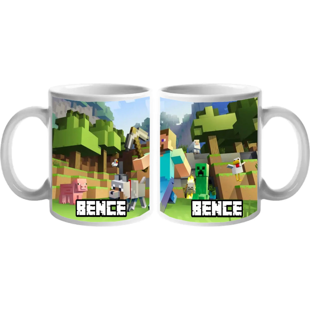 Élőben szerkeszthető szülinapi bögre - Minecraft bögre egyedi névvel