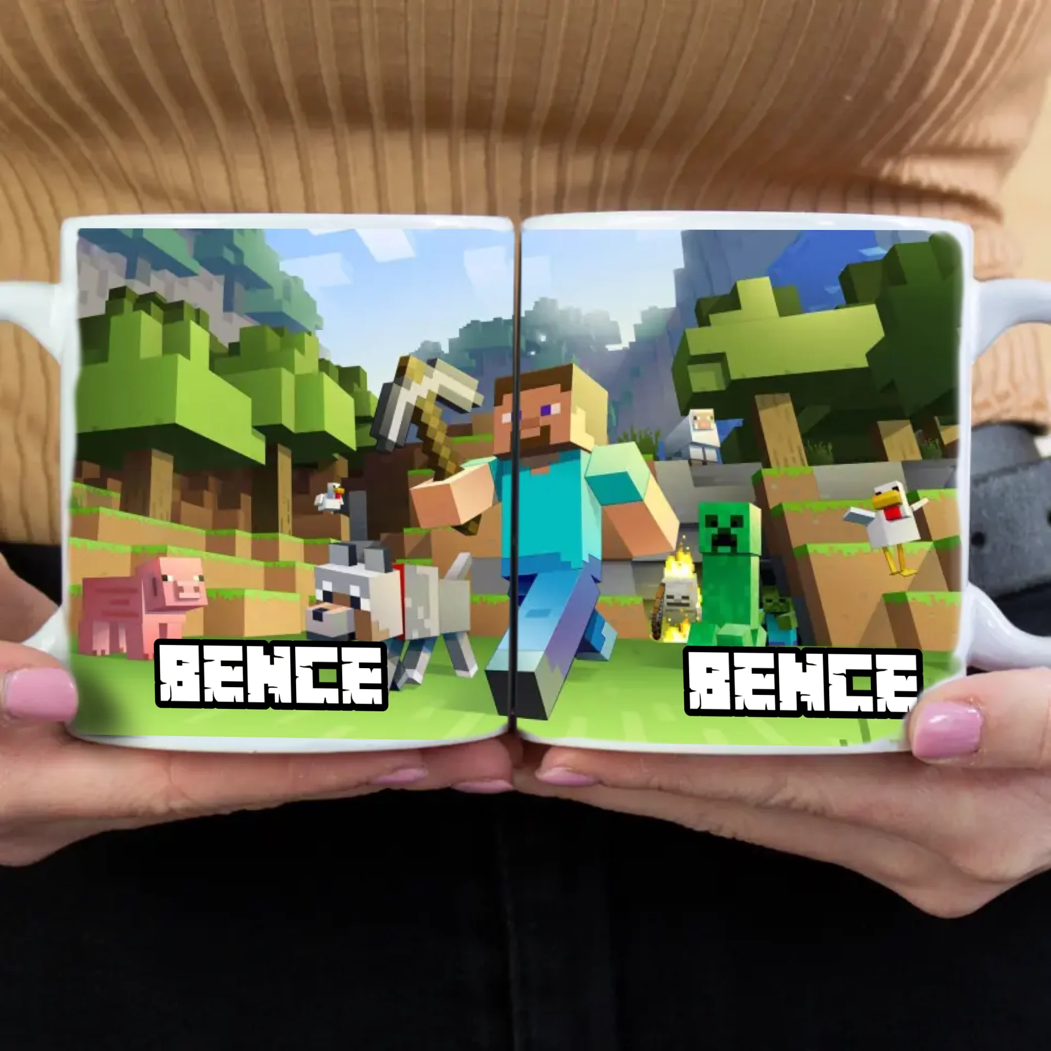 Élőben szerkeszthető szülinapi bögre - Minecraft bögre egyedi névvel
