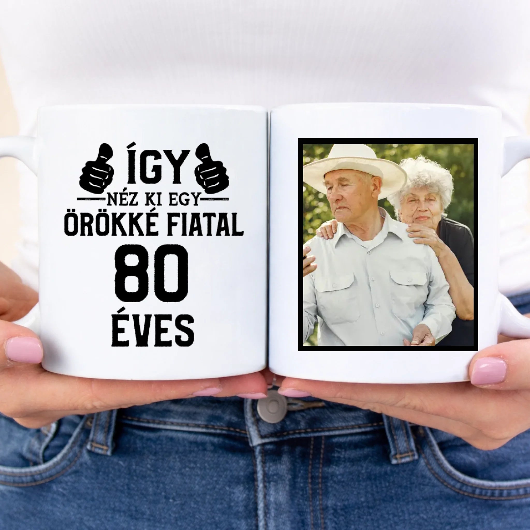 Örökké fiatal 80 éves szülinapi ajándék bögre
