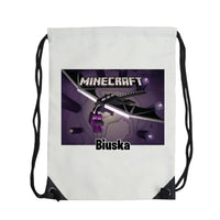 Egyedi neves Minecraft tornazsák – Ender Dragon mintával