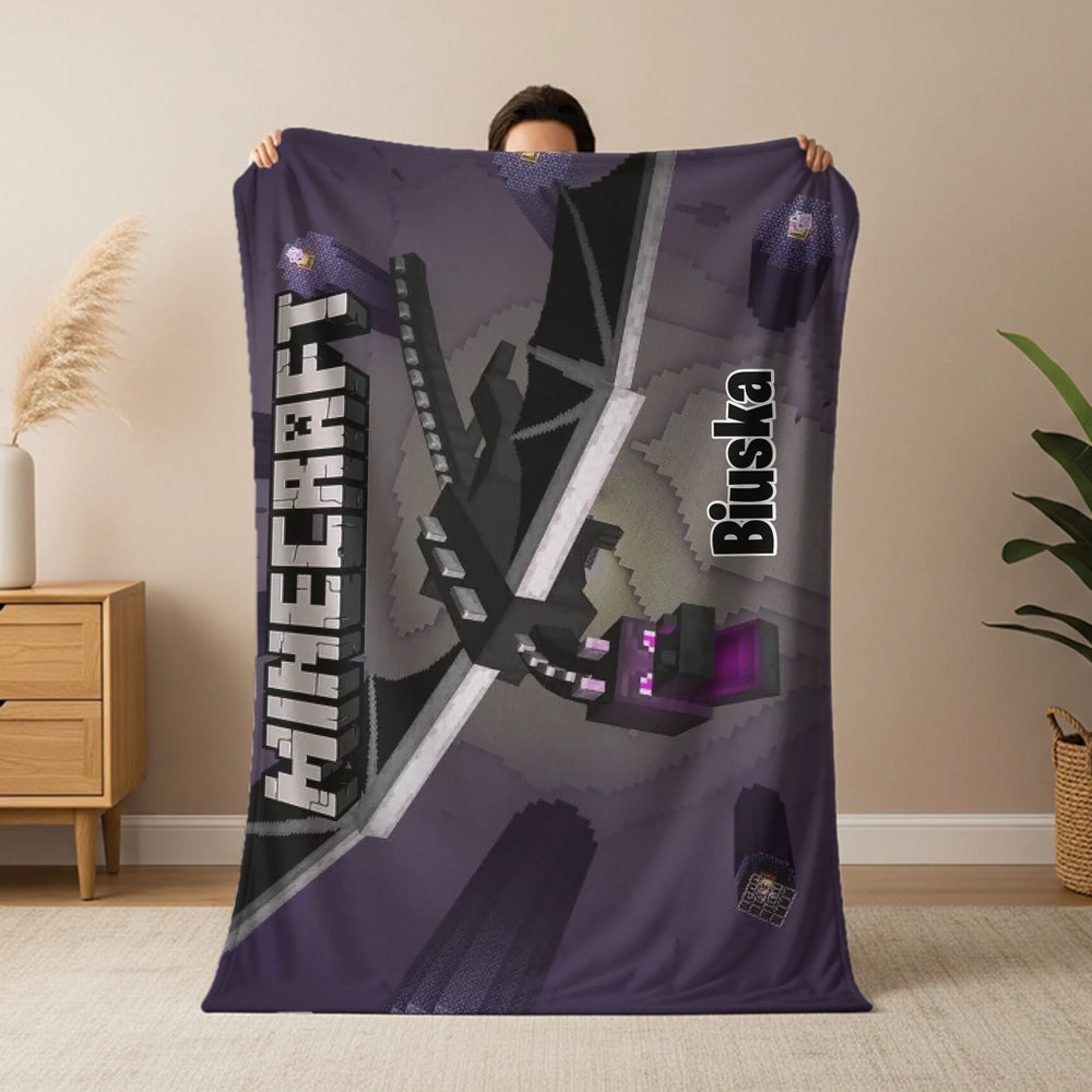 Egyedi Minecraft pléd Ender dragon mintával – tökéletes ajándék gyerekeknek