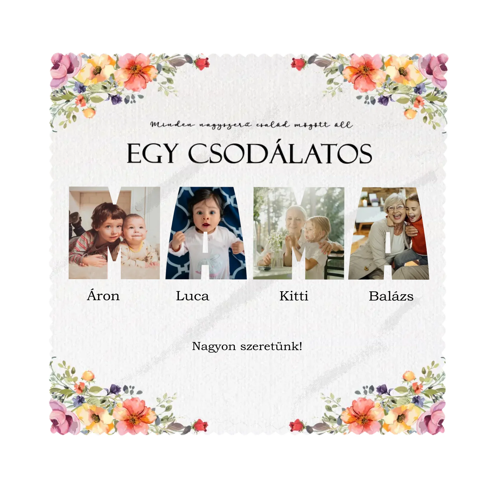 Csodálatos mama - 4 képes egyedi szemüvegtörlő kendő