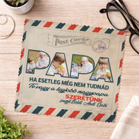 Ta vagy a legjobb nagypapa egyedi szemüvegtörlő kendő papáknak saját képpel és névvel