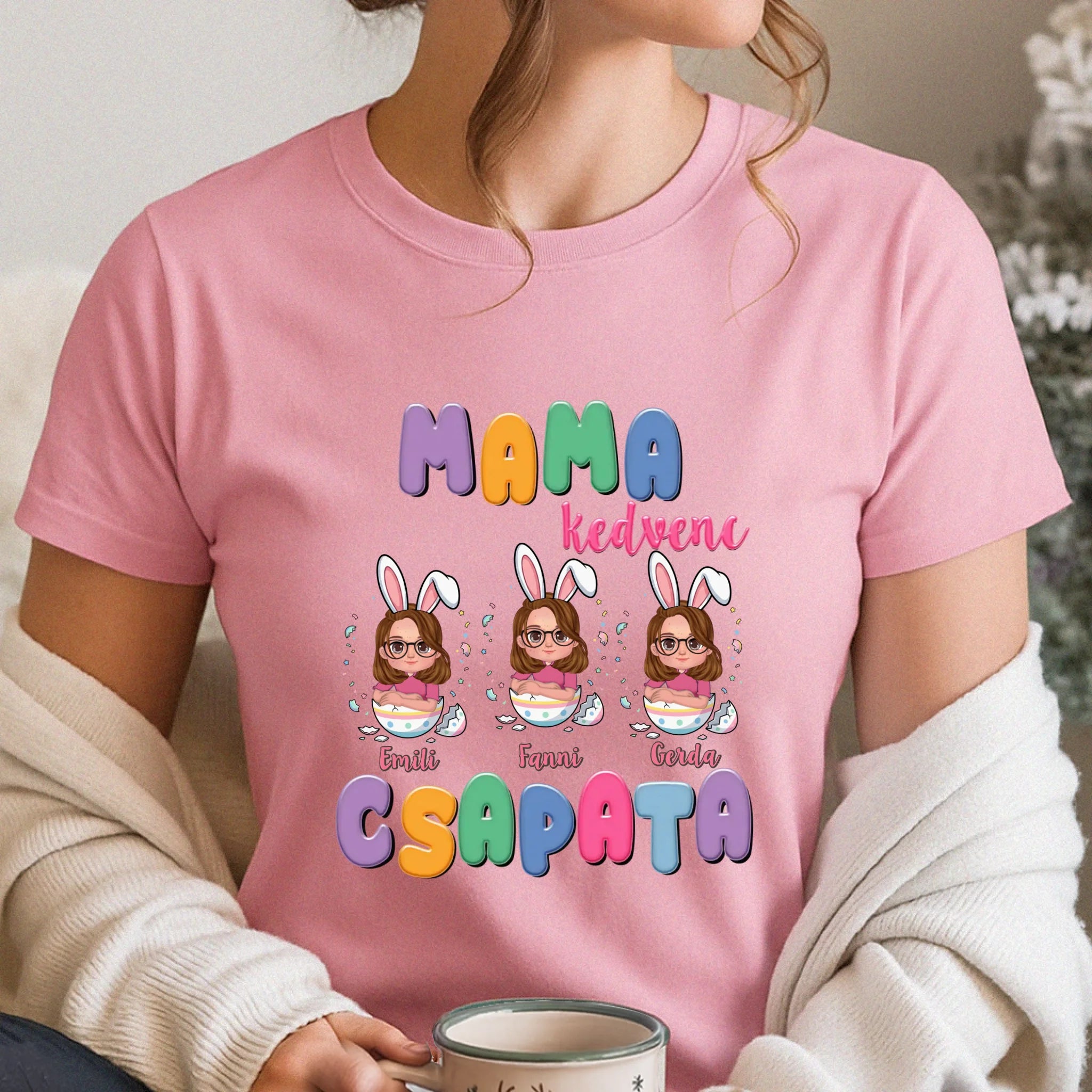 Mama kedvenc csapata húsvéti póló akár 4 unokával