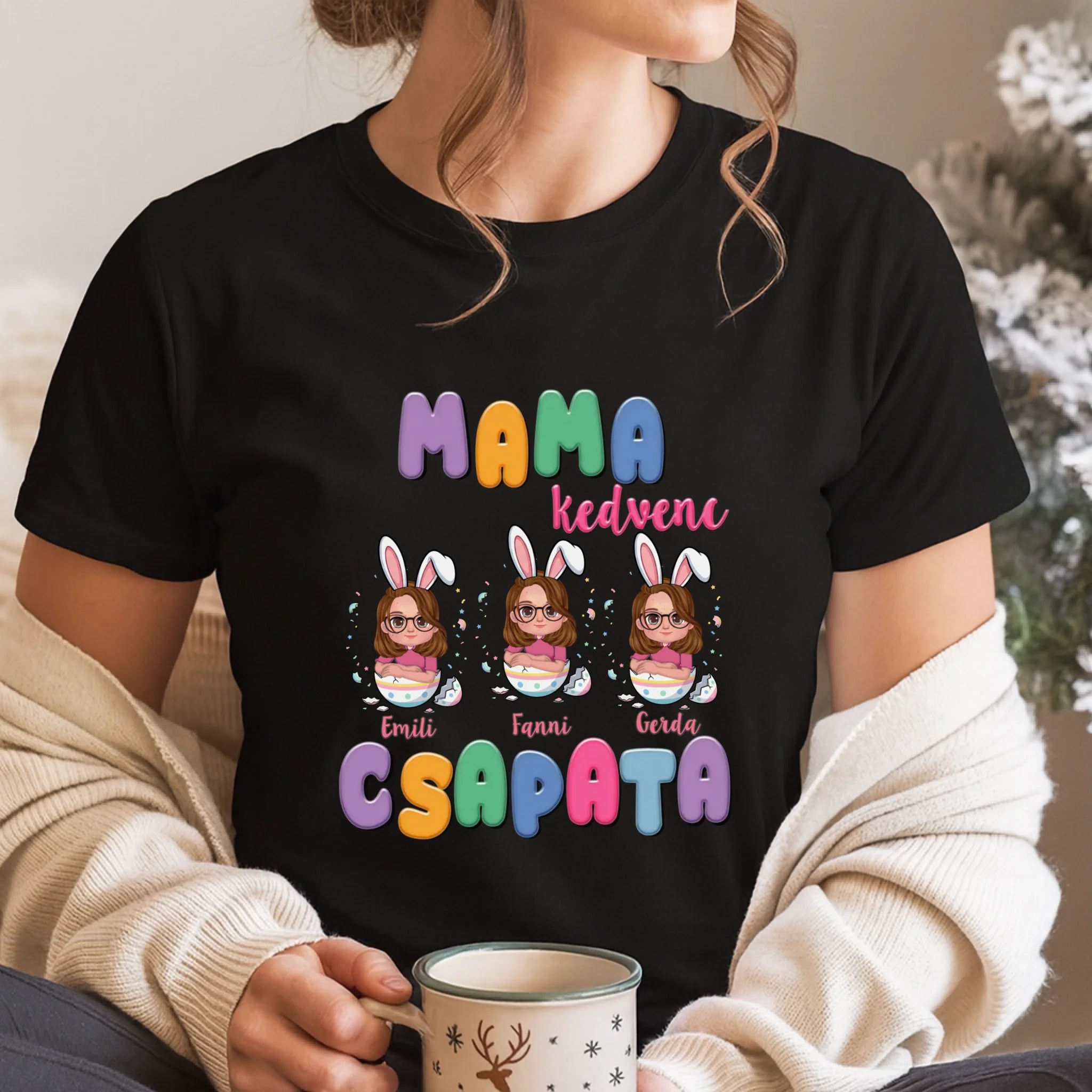 Mama kedvenc csapata húsvéti póló akár 4 unokával