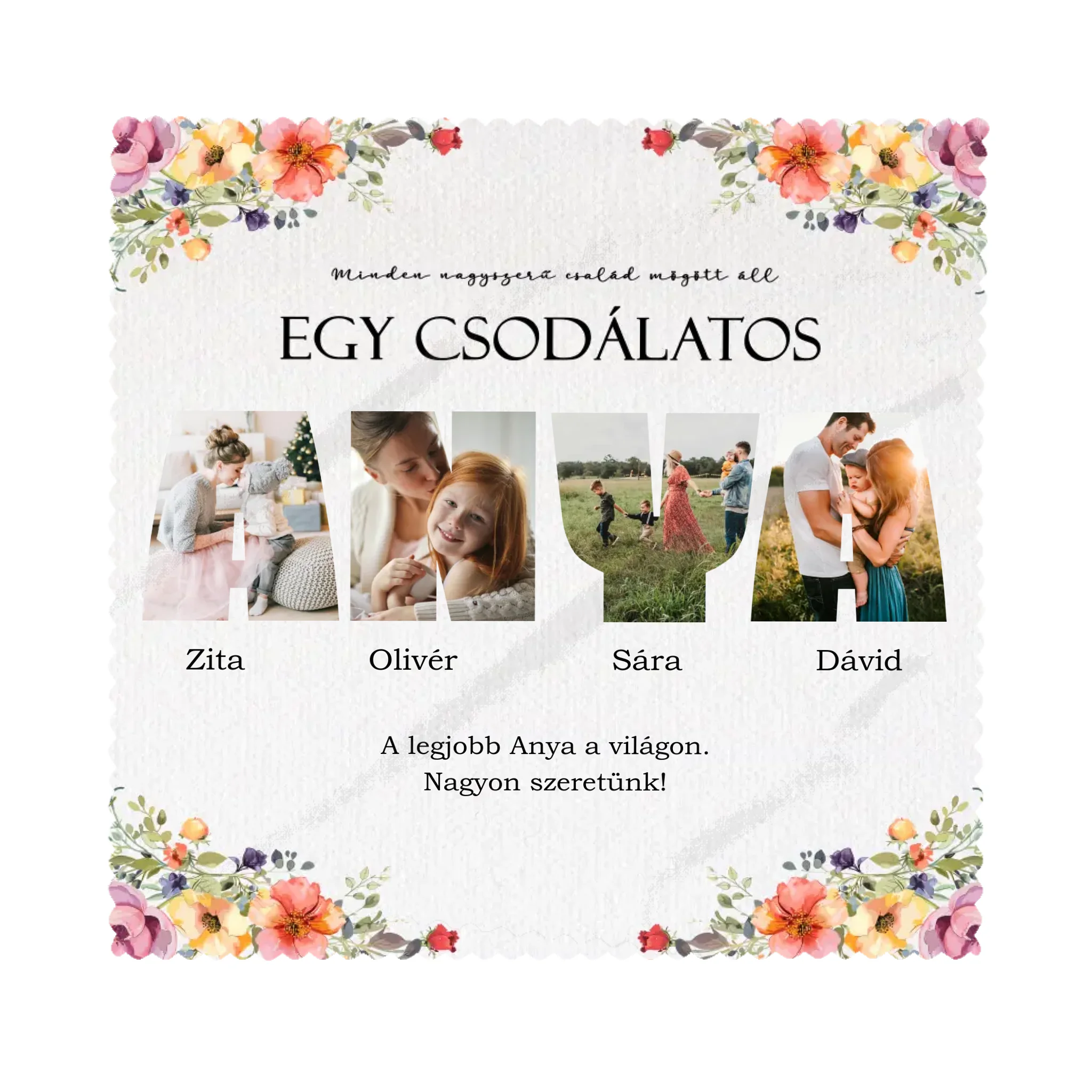 Csodálatos anya - 4 képes egyedi szemüvegtörlő kendő