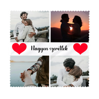 Egyedi 4 képes szíves szemüvegtörlő kendő