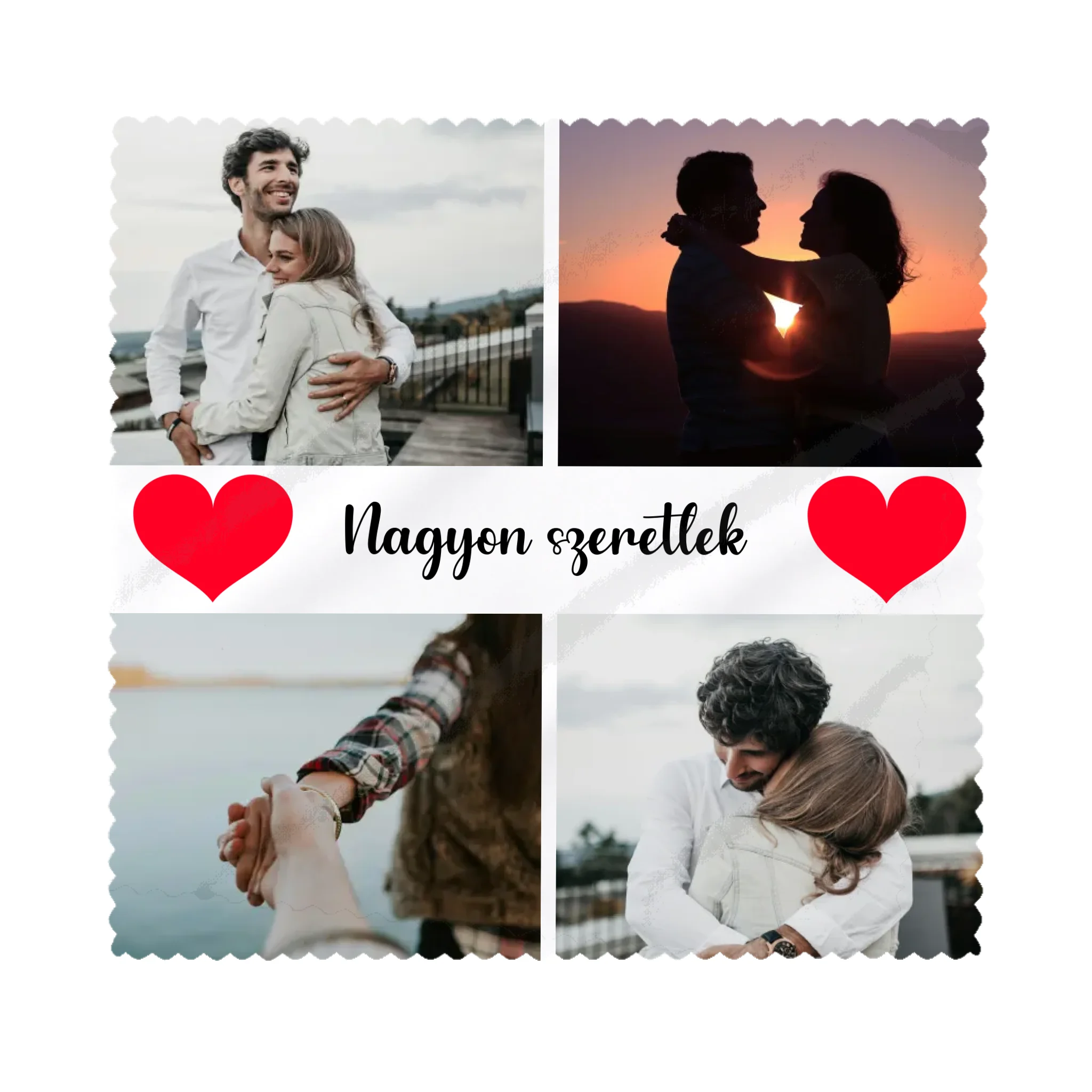 Egyedi 4 képes szíves szemüvegtörlő kendő