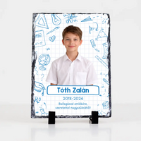 Egyedi fényképes gránitlap ballagásra - névvel és felirattal