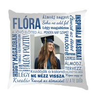 Egyedi motivációs fullprint párna névvel és fényképpel
