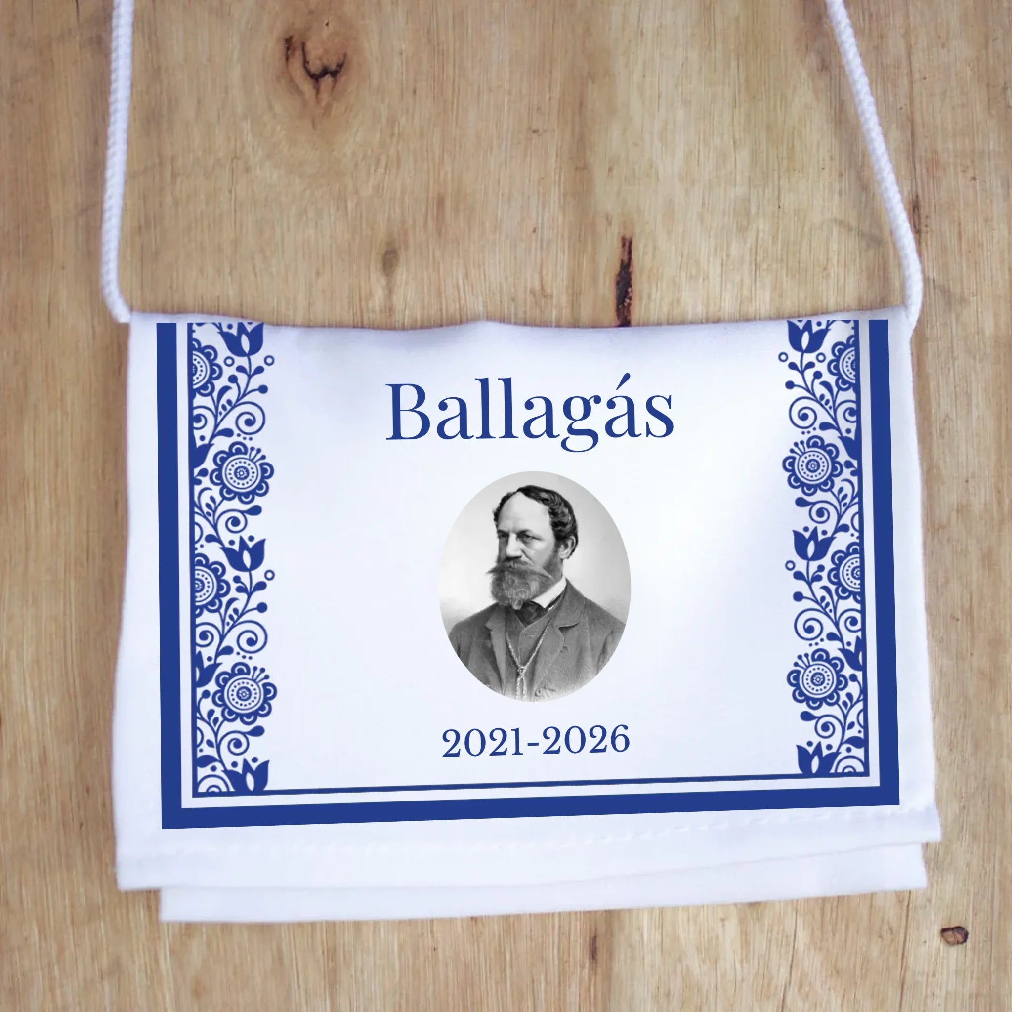 Ballagási tarisznya - klasszikus kék népi mintával