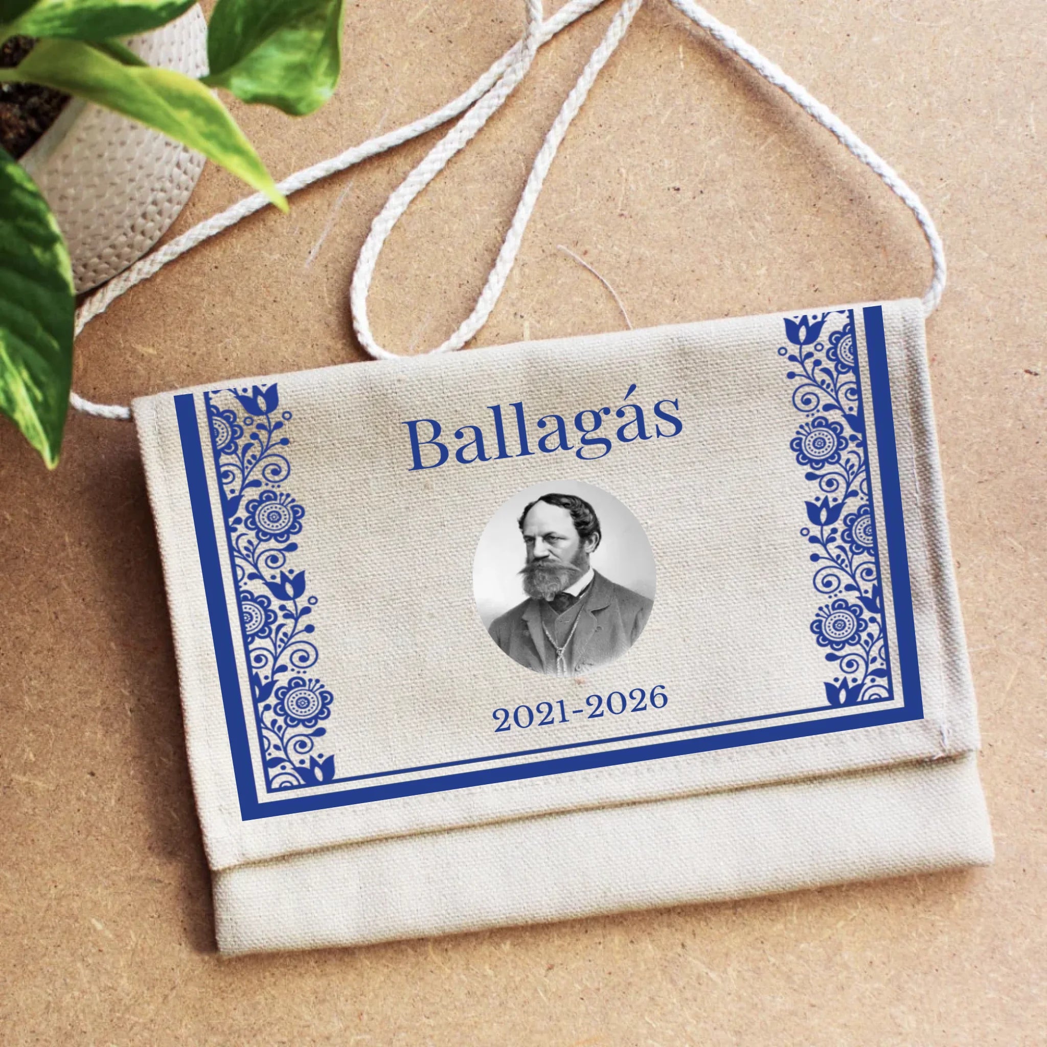 Ballagási tarisznya - klasszikus kék népi mintával