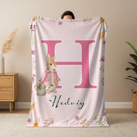 Személyre szabható húsvéti nyuszis pléd - névvel és választható mintával