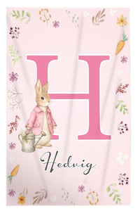 Személyre szabható húsvéti nyuszis pléd - névvel és választható mintával