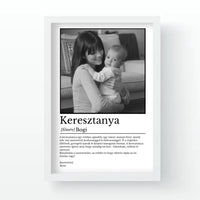 Egyedi falikép keresztanyának - fotóval és névvel