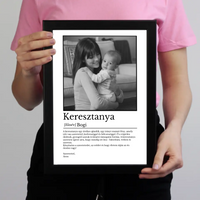 Egyedi falikép keresztanyának - fotóval és névvel