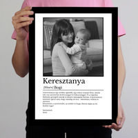 Egyedi falikép keresztanyának - fotóval és névvel