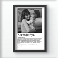 Egyedi falikép keresztanyának - fotóval és névvel