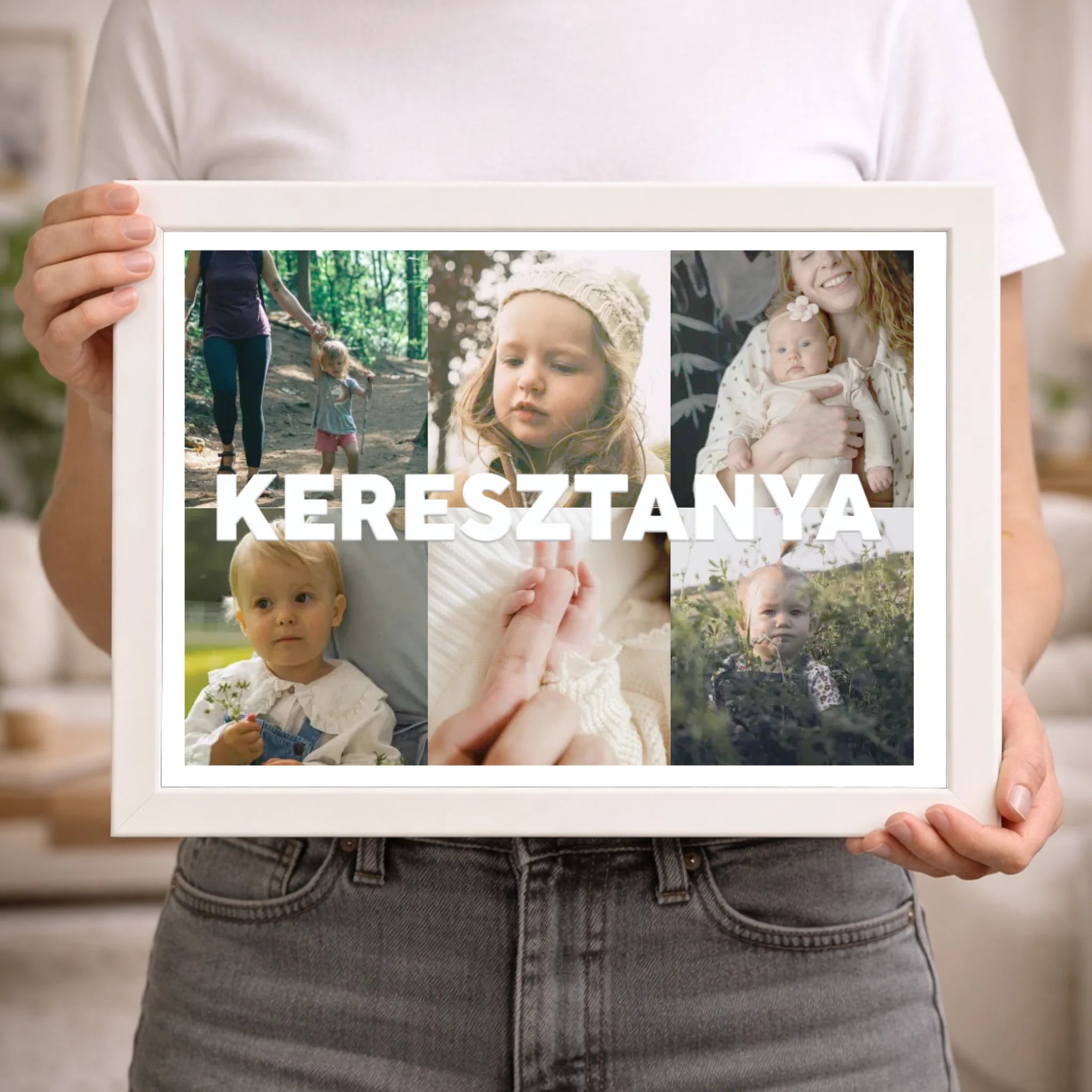 Keresztanya falikép – egyedi 6 képes ajándék saját fotókkal