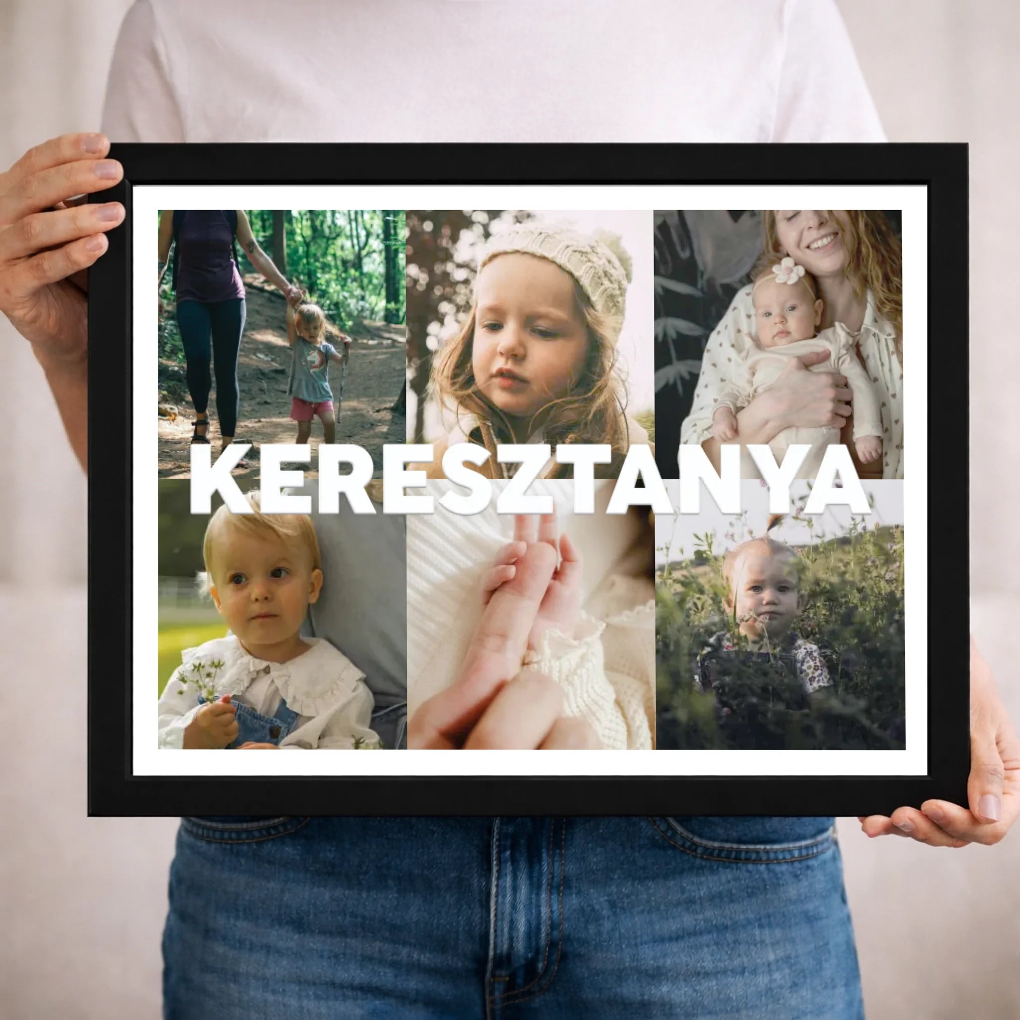 Keresztanya falikép – egyedi 6 képes ajándék saját fotókkal