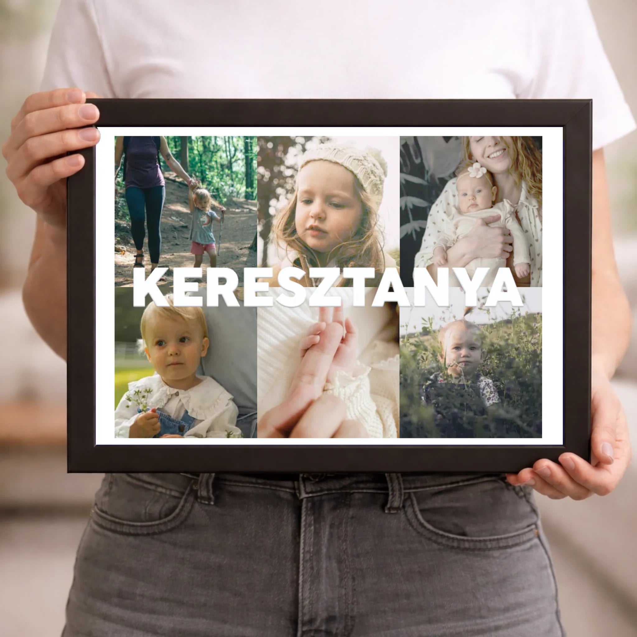 Keresztanya falikép – egyedi 6 képes ajándék saját fotókkal