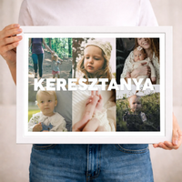 Keresztanya falikép – egyedi 6 fotós kollázs ajándékKeresztanya falikép – egyedi 6 képes ajándék saját fotókkal