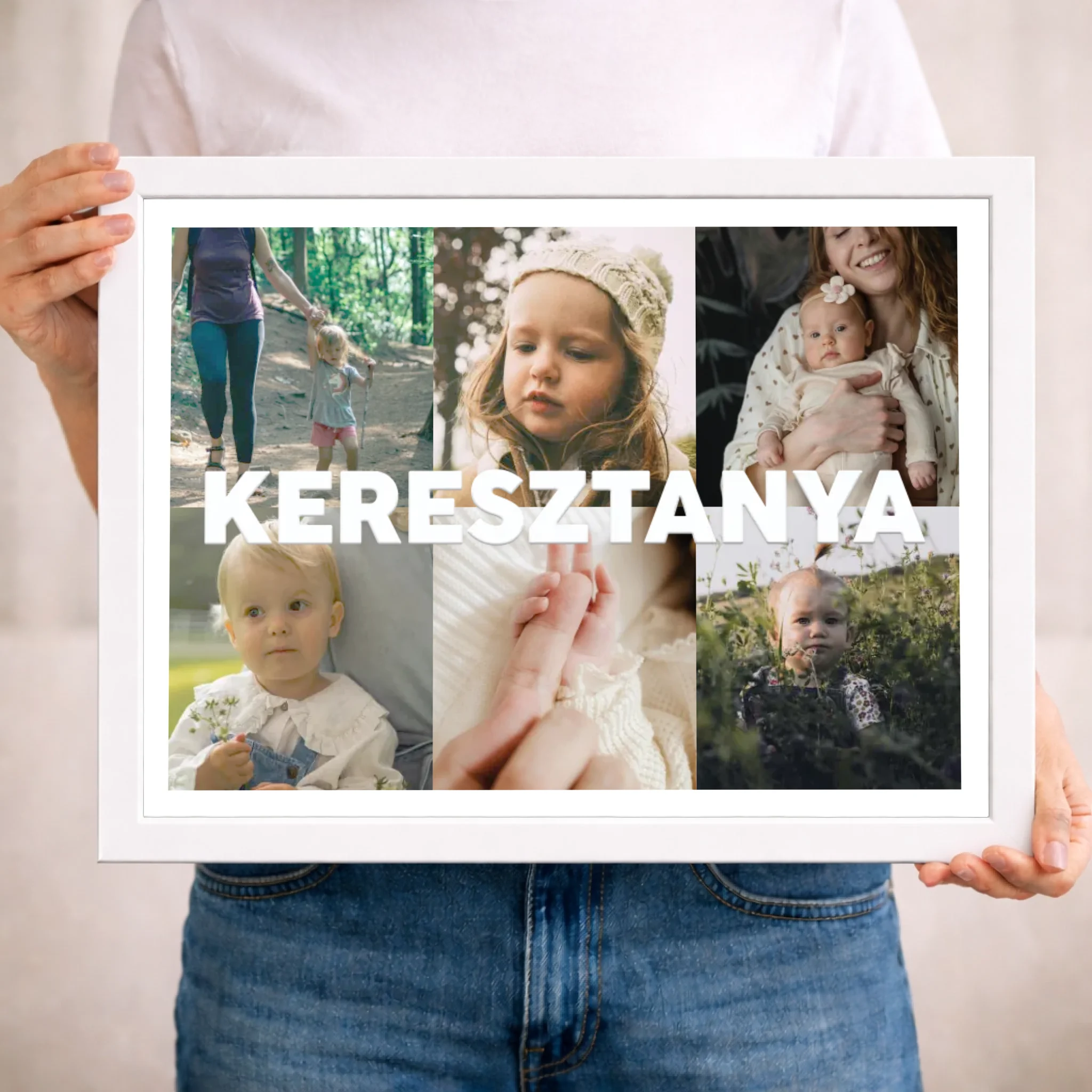 Keresztanya falikép – egyedi 6 fotós kollázs ajándékKeresztanya falikép – egyedi 6 képes ajándék saját fotókkal