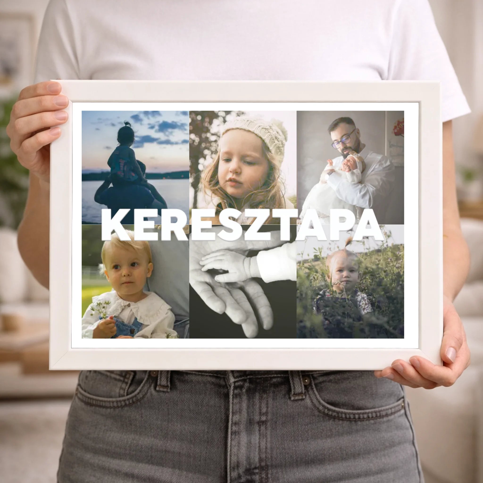 Keresztapa falikép – egyedi 6 képes ajándék saját fotókkal