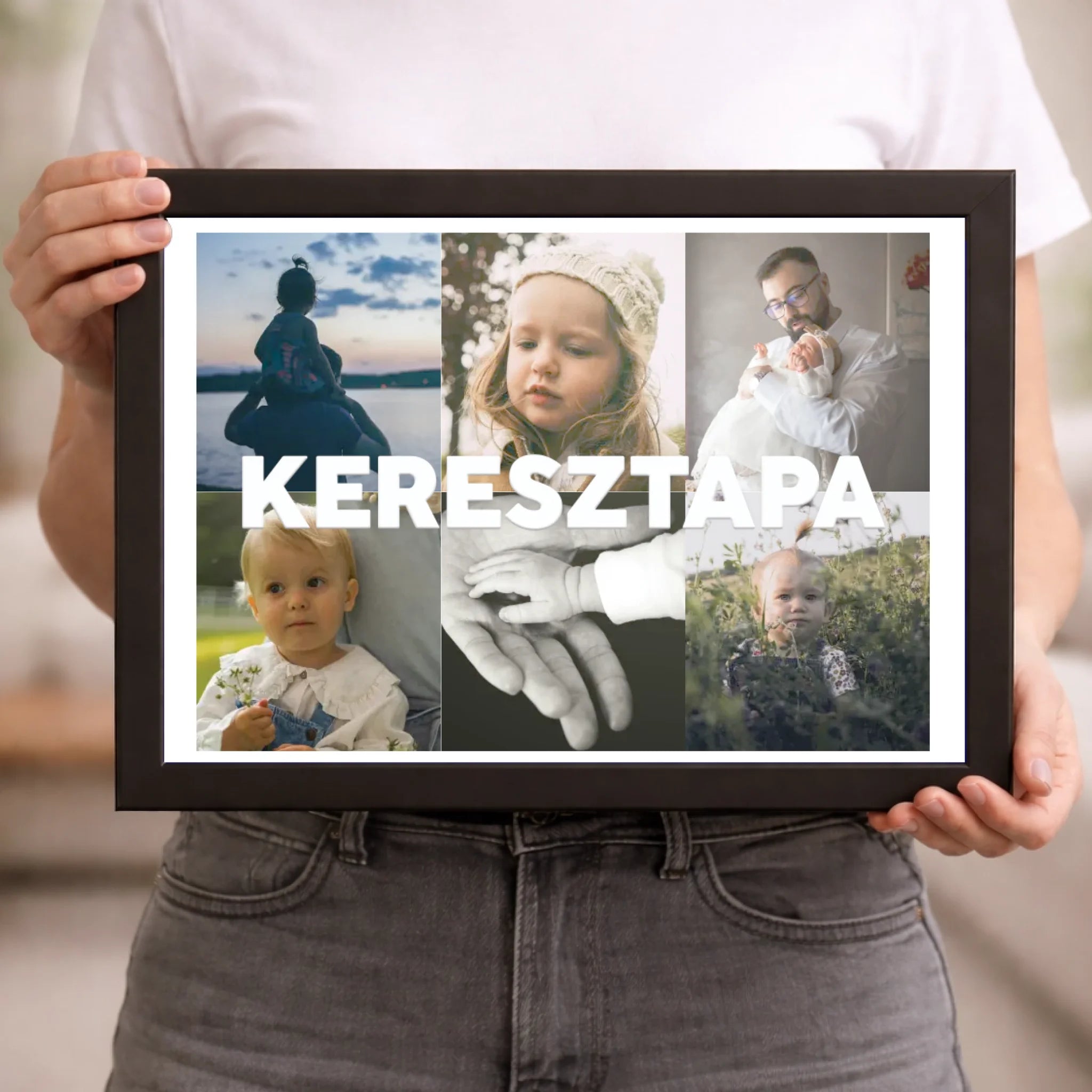 Keresztapa falikép – egyedi 6 képes ajándék saját fotókkal