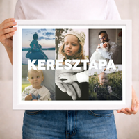 Keresztapa falikép – egyedi 6 képes ajándék saját fotókkal