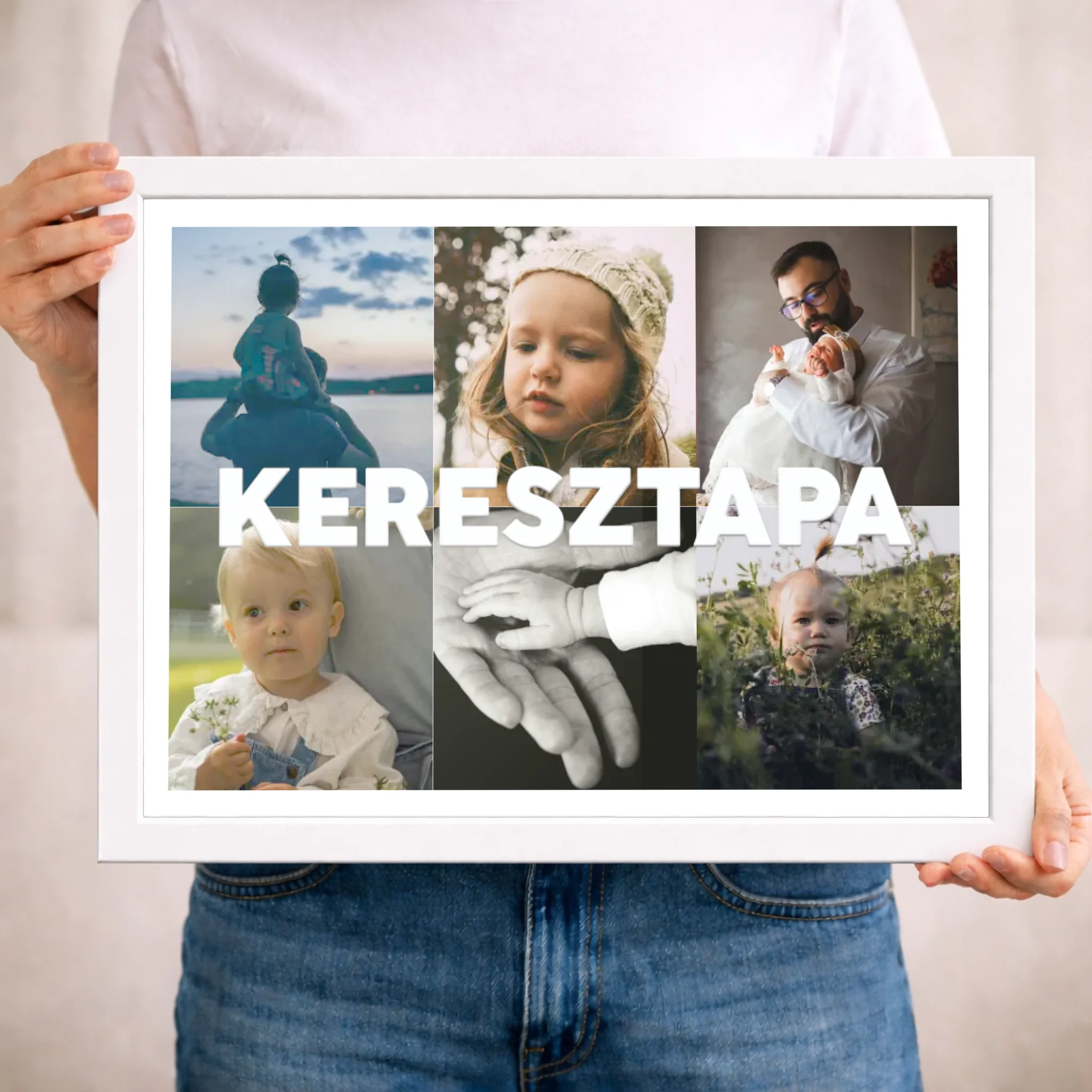 Keresztapa falikép – egyedi 6 képes ajándék saját fotókkal