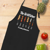 Grillfather fekete kötény - egyedi ajándék apáknak, akár 6 gyereknévvel