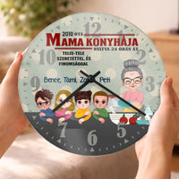 Mama konyhája falióra- személyre szabható ajándék nagymamáknak unokákkal