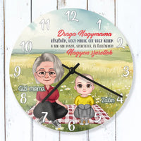 Drága Nagymama egyedi falióra- személyre szabható ajándék nagymamáknak unokákkal