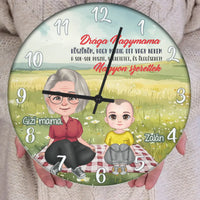 Drága Nagymama egyedi falióra- személyre szabható ajándék nagymamáknak unokákkal