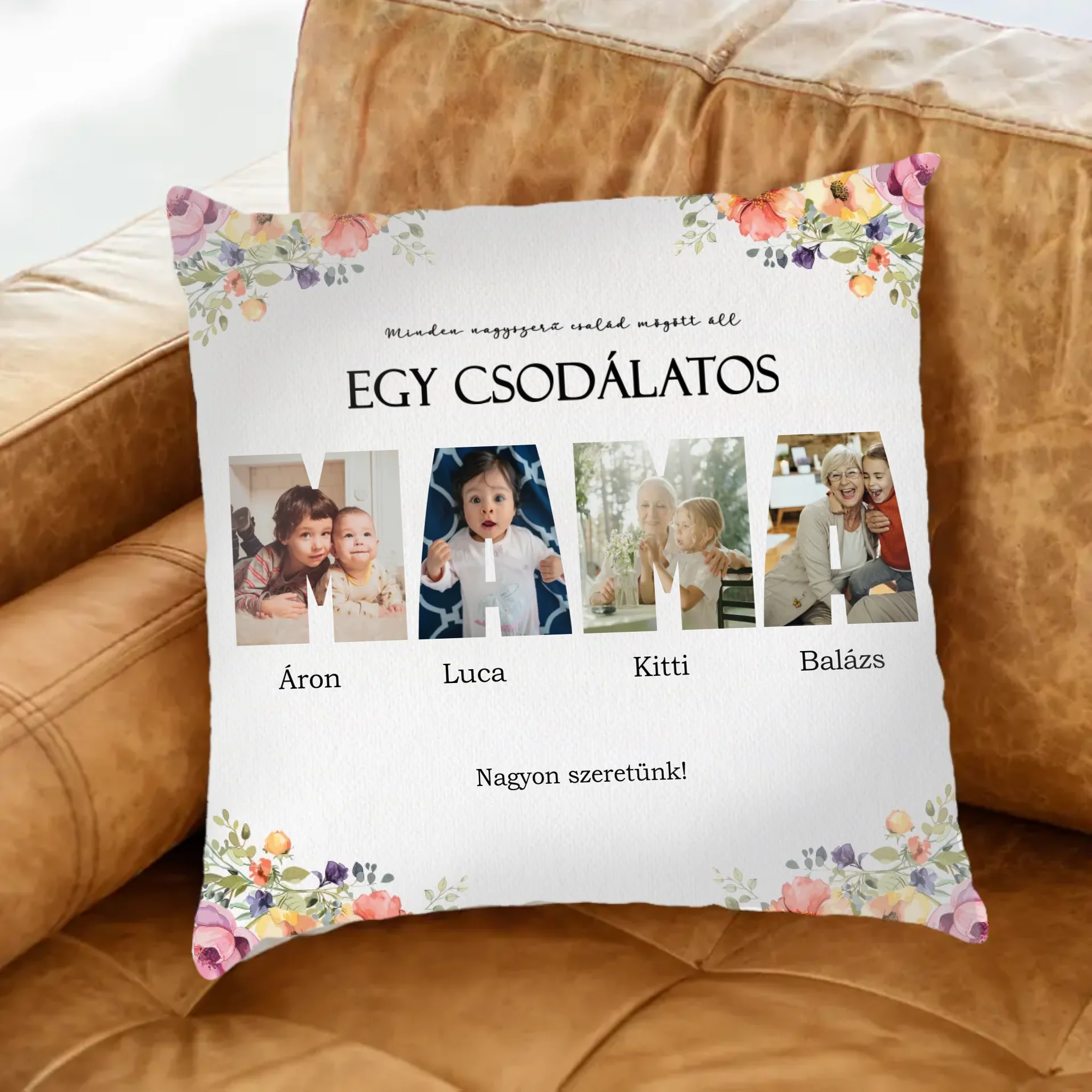 Csodálatos mama - 4 képes egyedi fullprint párna