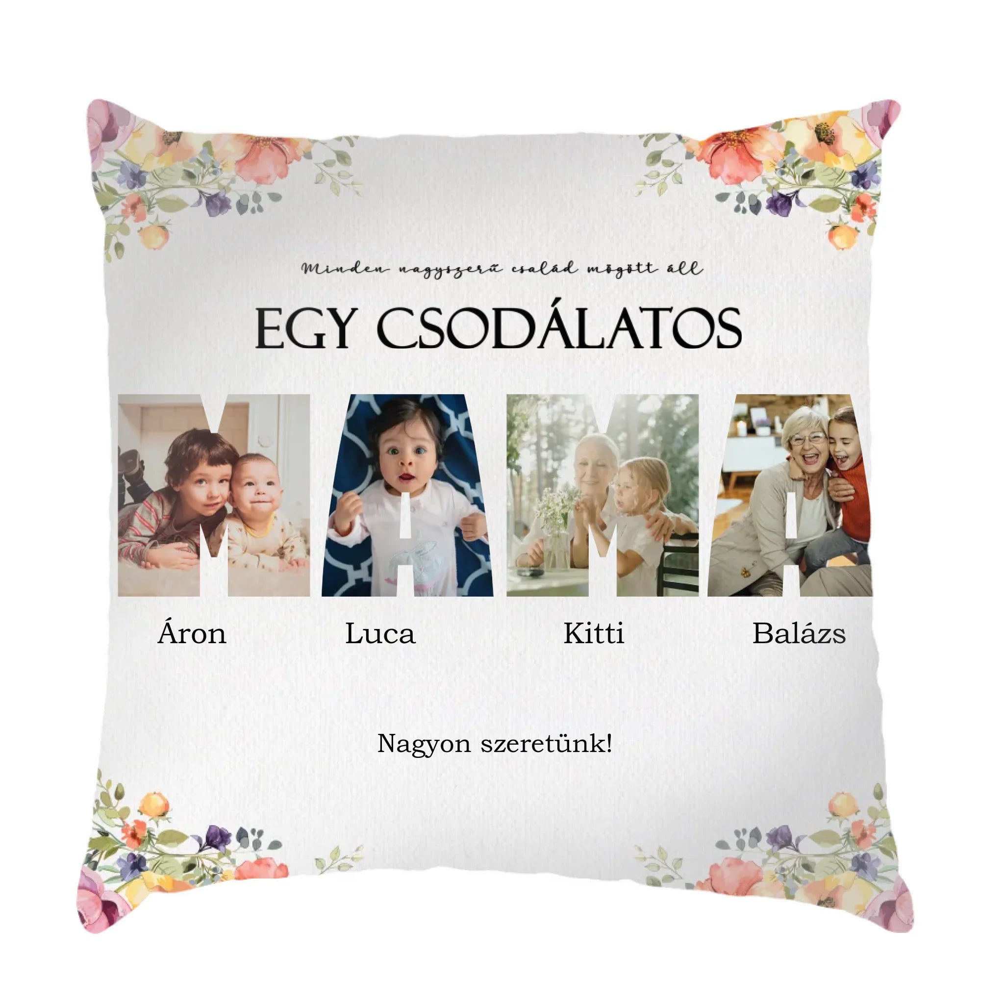 Csodálatos mama - 4 képes egyedi fullprint párna