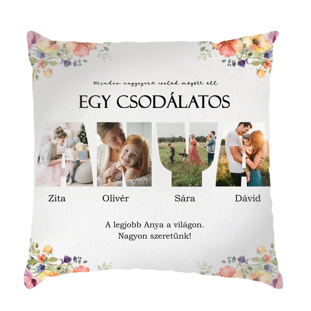 Csodálatos anya - 4 képes egyedi fullprint párna