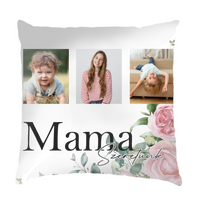 Mama szeretünk - egyedi képes fullprint párna választható felirattal
